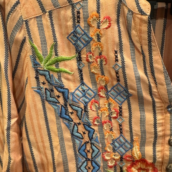 Aratta Pink and Blue Embroidered Blouse - Picture 3 of 9